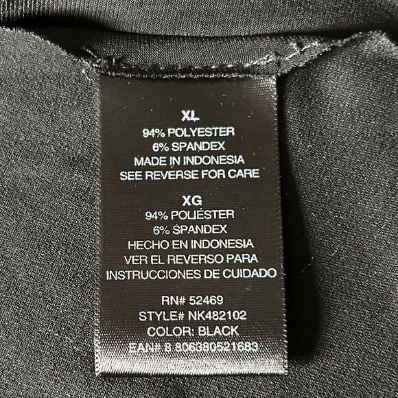 Norma Kamali Turtleneck Black Stretch Knit Neck Zip Long Sleeve-Women's Size XL - Picture 6 of 7